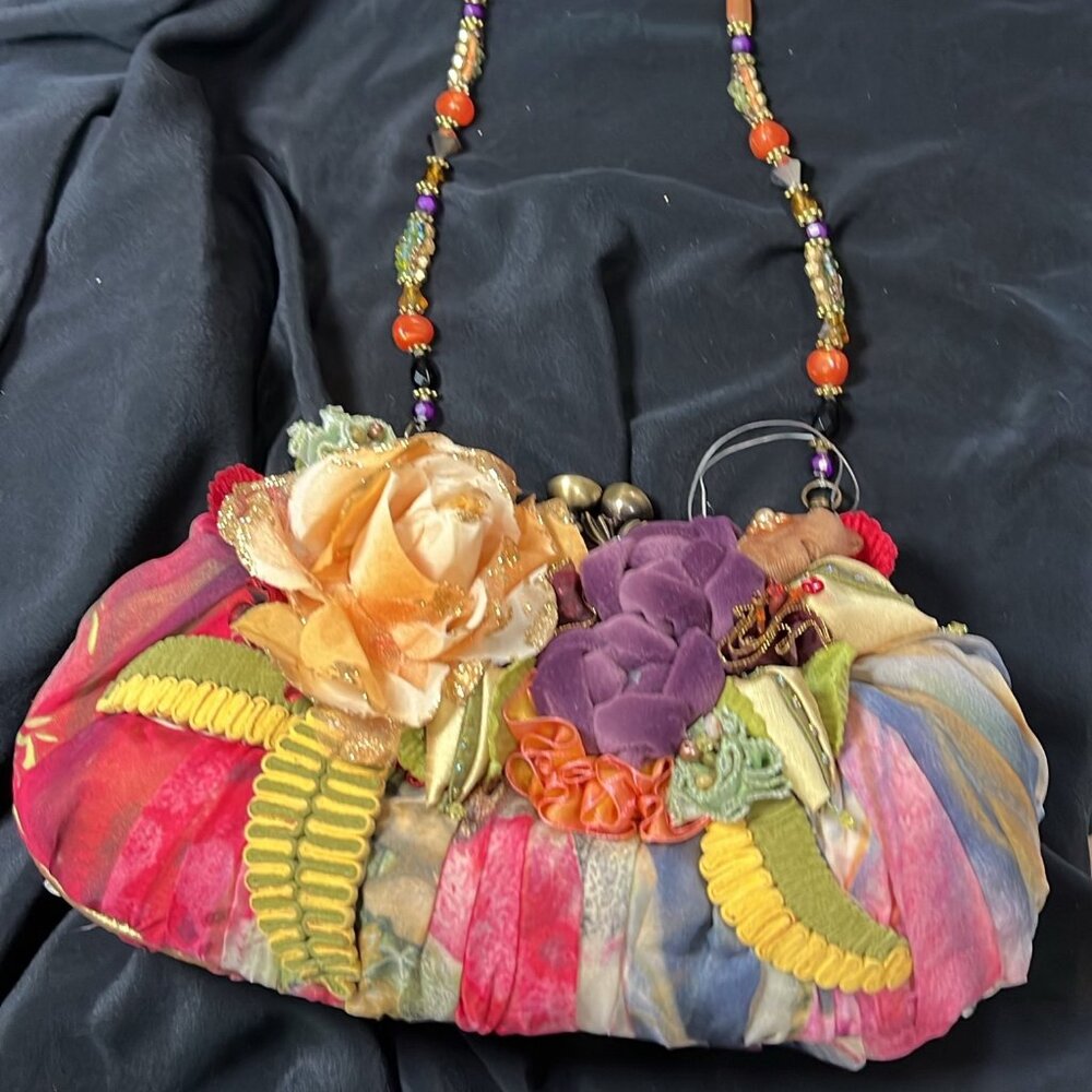 Mary Frances Firefly Luxury Floral Handbag w/ Cert of Auth, Retired Design #1467
